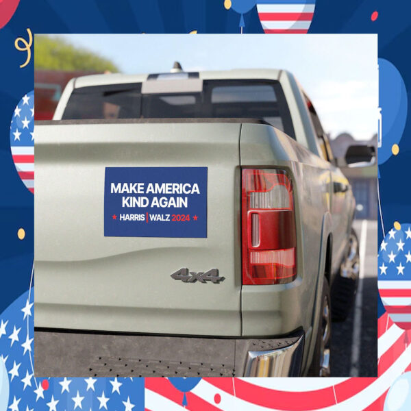 Make America Kind Again Harris Walz 24 Car Magnet
