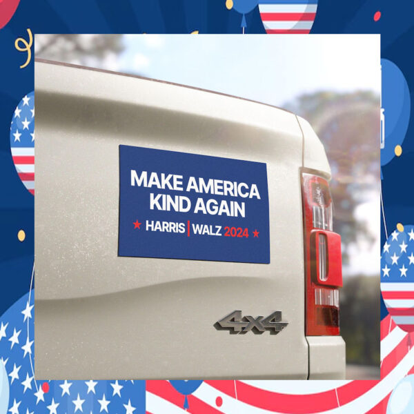 Make America Kind Again Harris Walz 24 Car Magnet