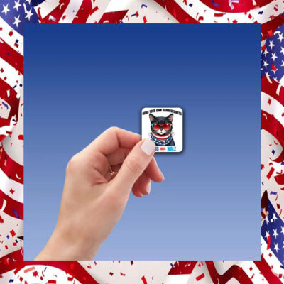 Mind Your Own Damn Business Harris Walz Cat Sticker