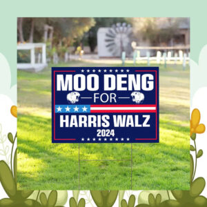 Moo Deng For Harris Walz 2024 Yard Sign