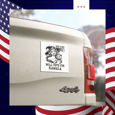 My Cat And I Will Vote For Kamala Car Magnet