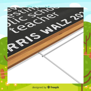 Never Underestimate A Public School Teacher Harris Walz 2024 Yard Signs