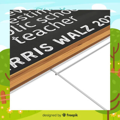 Never Underestimate A Public School Teacher Harris Walz 2024 Yard Signs