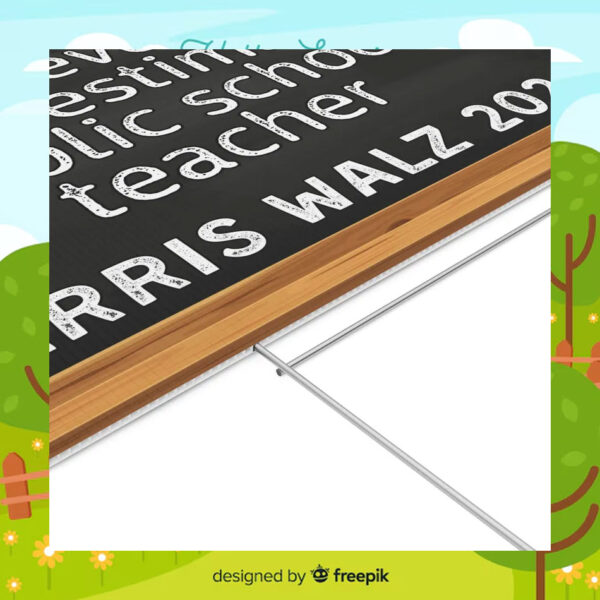 Never Underestimate A Public School Teacher Harris Walz 2024 Yard Signs