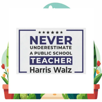Never Underestimate A Public School Teacher Harris Walz Yard Sign