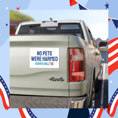 No Pets Were Harmed Harris Walz '24 Car Magnet