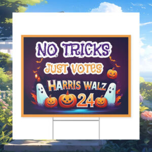No tricks Just Votes Kamala Harris Walz 2024 Halloween Yard Sign