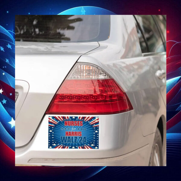 Nurses For Harris Walz 2024 Car Magnet