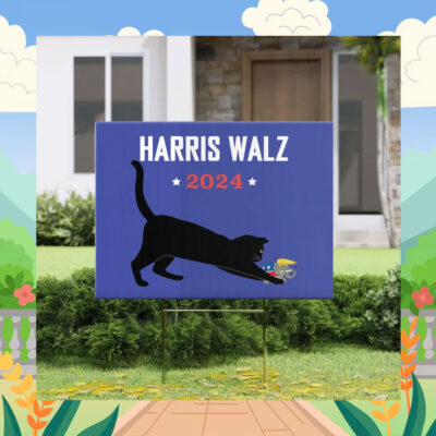 Official Cat Lady Harris Walz 2024 Yard Sign