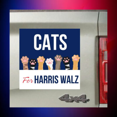 Official Cats For Harris Walz 2024 Election Car Magnet