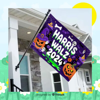 Official Harris Walz 2024 Halloween House Flags