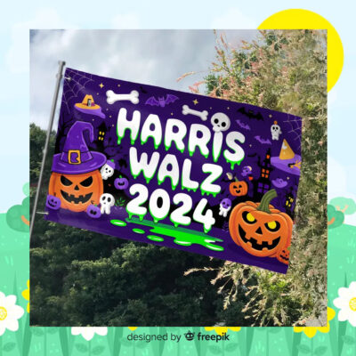 Official Harris Walz 2024 Halloween House Flags