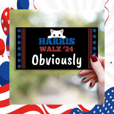 Official Harris Walz 24 Obviously Car Magnet