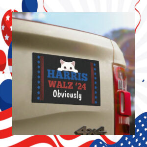 Official Harris Walz 24 Obviously Car Magnet