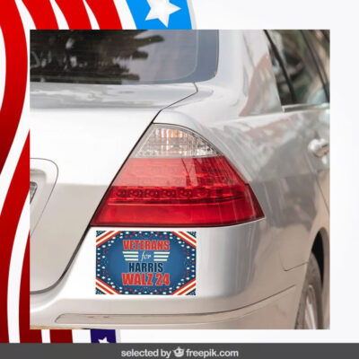 Official Veterans For Harris Walz 24 Car Magnets