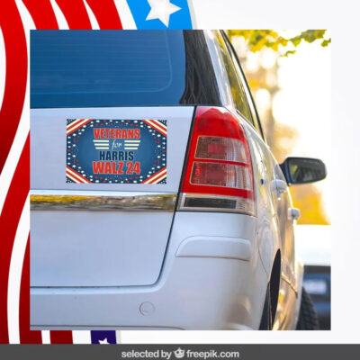 Official Veterans For Harris Walz 24 Car Magnets