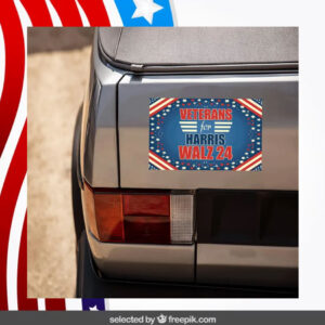 Official Veterans For Harris Walz 24 Car Magnets