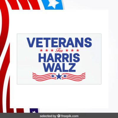 Official Veterans For Harris Walz Car Magnets