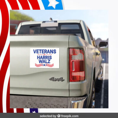 Official Veterans For Harris Walz Car Magnets