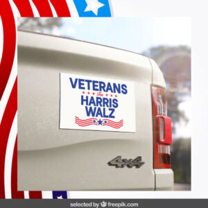 Official Veterans For Harris Walz Car Magnets