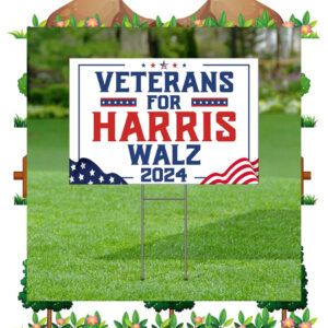 Official Veterans For Harris Walz Yard Sign