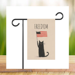 Patriotic Black Cat Freedom Kamala Garden Flag
