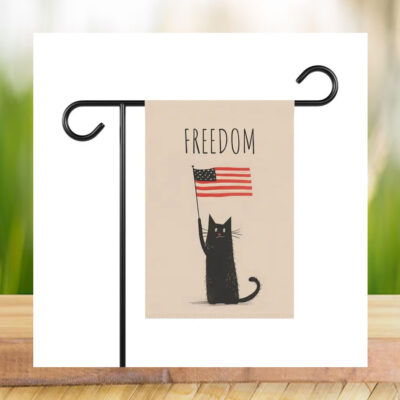 Patriotic Black Cat Freedom Kamala Garden Flag