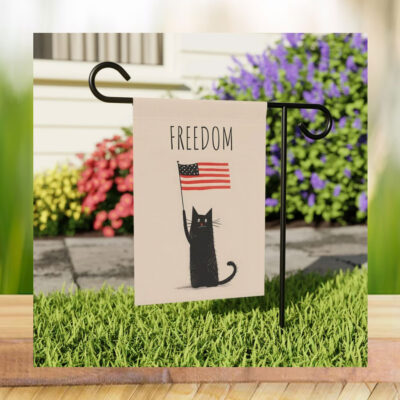 Patriotic Black Cat Freedom Kamala Garden Flag