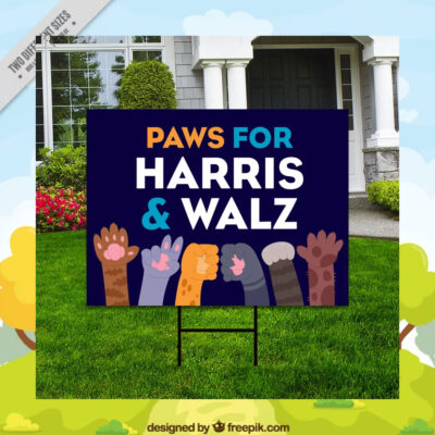 Paws For Harris and Walz 24 Yard Sign