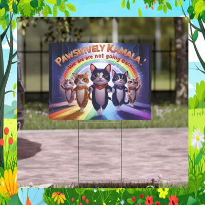 Pawsitively Kamala! We Are Are Not Going Back! Yard Sign