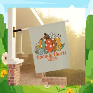 Pumpkin Kamala Harris Garden And House Flag