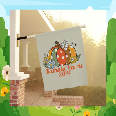 Pumpkin Kamala Harris Garden And House Flag