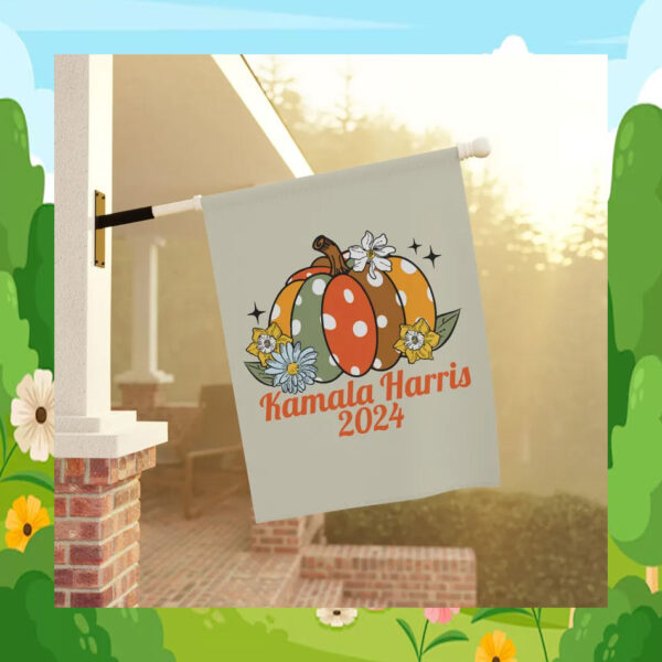 Pumpkin Kamala Harris Garden And House Flag