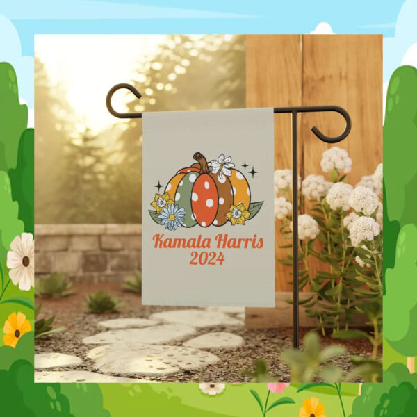 Pumpkin Kamala Harris Garden And House Flag
