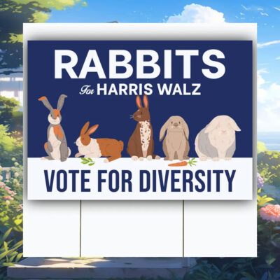 Rabbits For Harris Walz Vote For Diversity Yard Sign