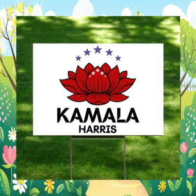 Red Lotus For Kamala Harris Yard Sign