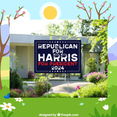 Republican For Harris For President Yard Signs