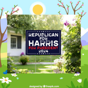 Republican For Harris For President Yard Signs