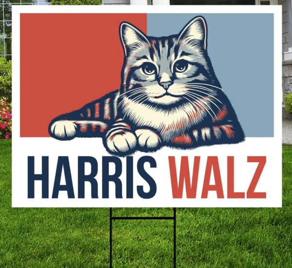 Cat Harris Walz 2024 Obviously Yard Sign