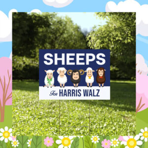 Sheeps For Harris Walz Yard Sign