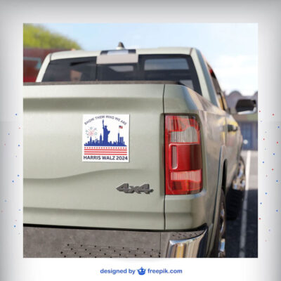 Show Them Who We Are Harris Walz 2024 Car Magnet