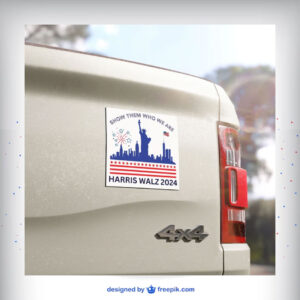 Show Them Who We Are Harris Walz 2024 Car Magnet