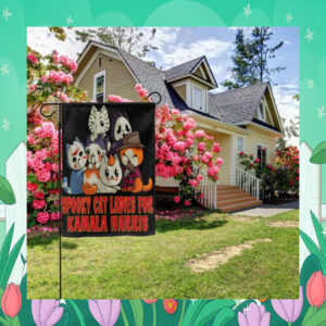 Spooky Cat Ladies For Kamala Harris Halloween Flag