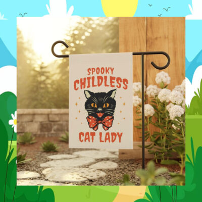 Spooky Childless Cat Lady For Kamala Harris Flag