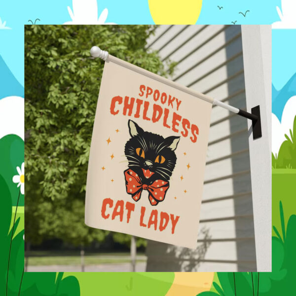 Spooky Childless Cat Lady For Kamala Harris Flag