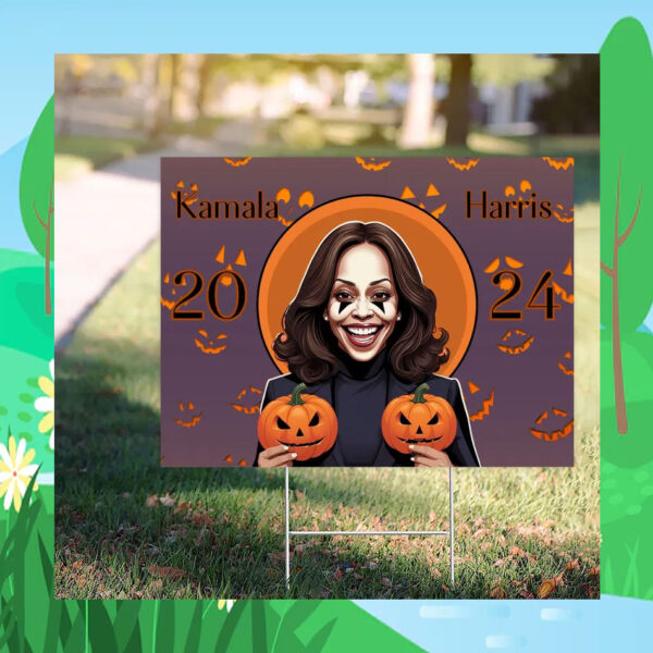 Spooky Kamala Harris 2024 Halloween Yard Sign