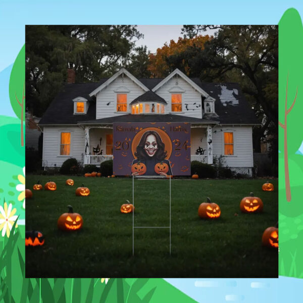 Spooky Kamala Harris 2024 Halloween Yard Sign