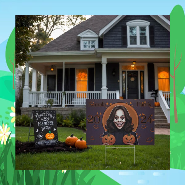 Spooky Kamala Harris 2024 Halloween Yard Sign