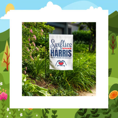 Swifties For Harris Fighting Dragons For Democracy Garden Flag