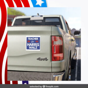 Teacher For Harris Walz 2024 Car Magnet